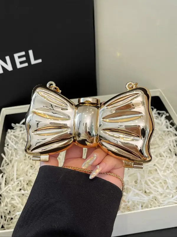 Women's Elegant Bowknot Design Mini Evening Bag, Fashionable Chain Strap Shoulder Bag for Daily Used, Casual Trendy Versatil...