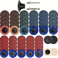 2 Inch Sanding Disc, 60pcs/set Quick Change Sandpaper Set with 1/4 Inch Chuck for Abrasive Grinding, Abrasive Tool Use, Ideal...