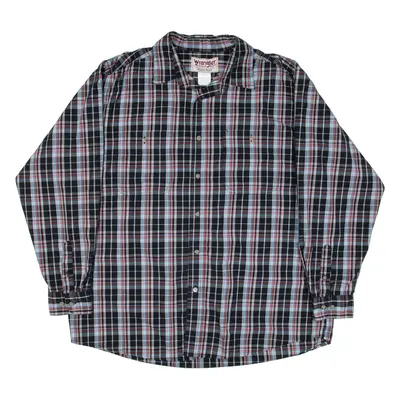 WRANGLER Mens Shirt Blue Check Long Sleeve XL