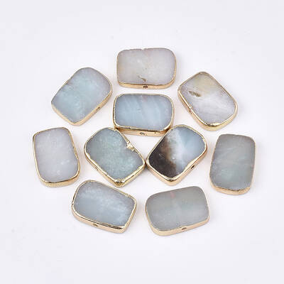 Electroplate Natural Flower Amazonite Beads