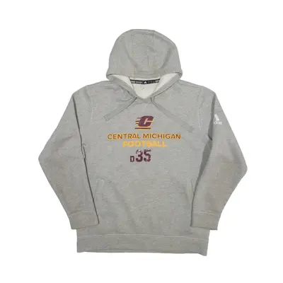 ADIDAS Central Michigan Football Hoodie Grey Pullover Mens L