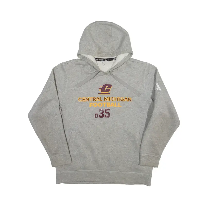 ADIDAS Central Michigan Football Hoodie Grey Pullover Mens L