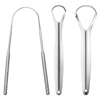 3 PCS Metal Tongue Scraper, Tongue Scrapers for Adults, Stainless Steel Tounge Scrappers, Tounge Scraper, Portable Tongue Scr...