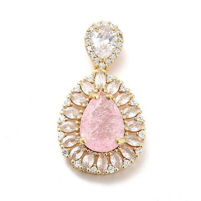 Brass Clear Cubic Zirconia Pendants