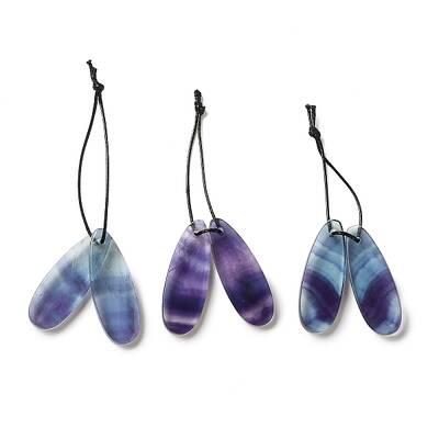 2Pcs Natural Fluorite Pendants