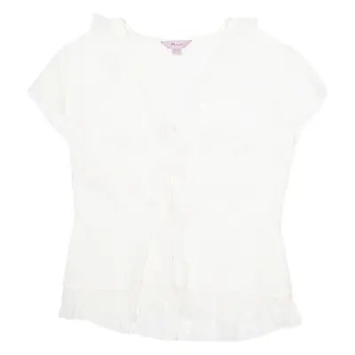 MONSOON Womens Top White V-Neck UK 12