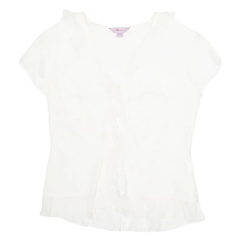 MONSOON Womens Top White V-Neck UK 12
