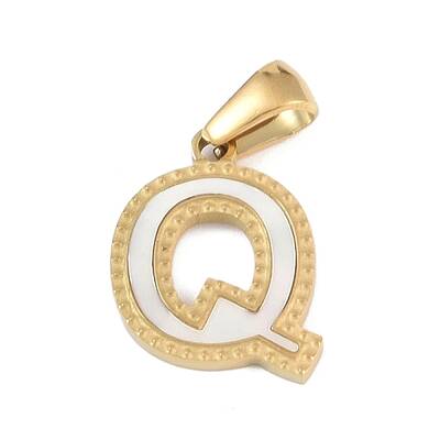 Natural White Shell Alphabet Pendants