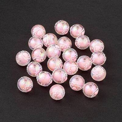 UV Plating Rainbow Iridescent Acrylic Enamel Beads
