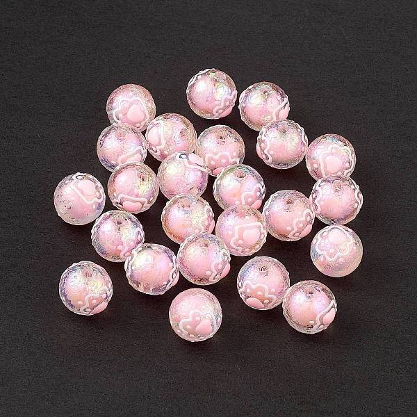 UV Plating Rainbow Iridescent Acrylic Enamel Beads