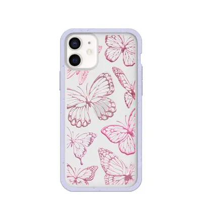 Clear Butterfly Effect iPhone 12 Mini Case With Lavender Ridge