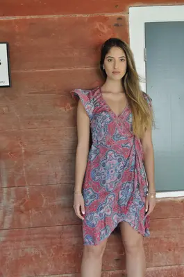 Short Whimsy Dress - Eco Couture | Size: M | Color: Earth Tones