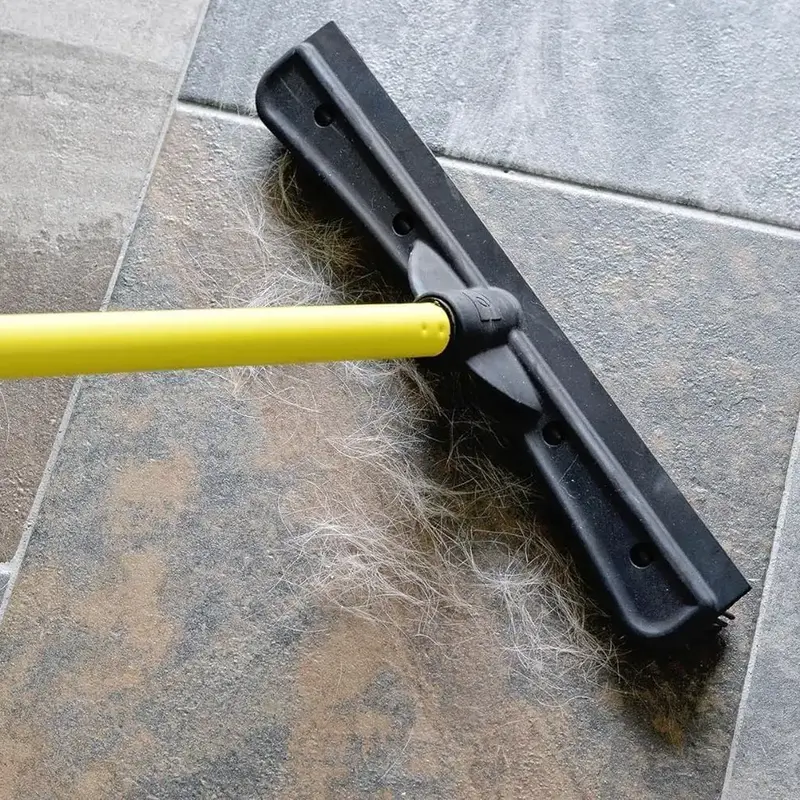 Original Indoor Pet Hair Rubber Broom with Carpet Rake and Squeegee for Pet hair removal from carpets Cat Spray Retractable  ...