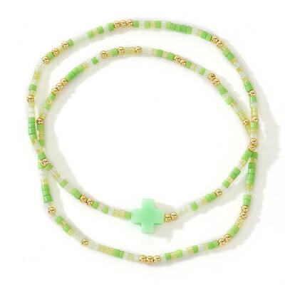 2Pcs Bohemian Glass Seed Beaded Stretch Bracelet Sets
