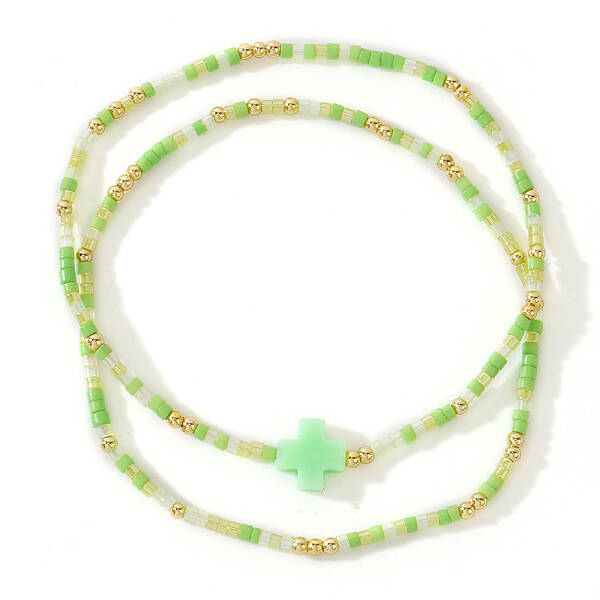 2Pcs Bohemian Glass Seed Beaded Stretch Bracelet Sets