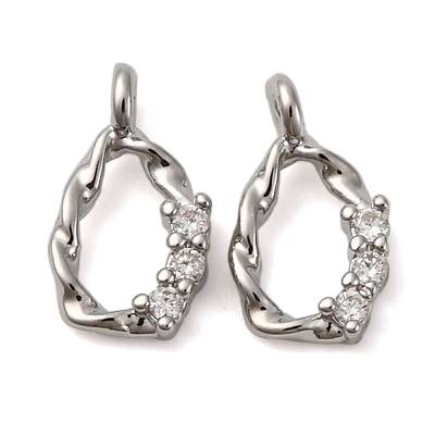 Brass Micro Pave Cubic Zirconia Pendants