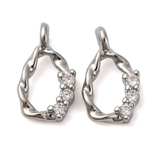 Brass Micro Pave Cubic Zirconia Pendants