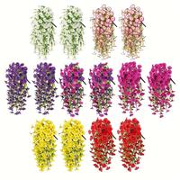 2 pcs Artificial Flowers for Outdoor Decoration,Faux Daisy Flowers for Fall Decor,Realistic Eucalyptus Leaves Silk Mums Fake ...