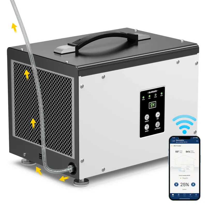 AlorAir WiFi 70 PPD Crawl Space and Basement Dehumidifier | Sentinel HD35P WiFi | Up to 1000 Sq Ft