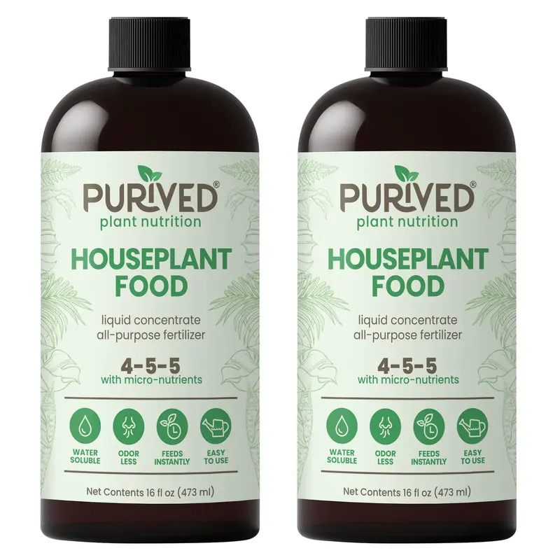2 PACK Purived Houseplant Fertilizer | 16oz Concentrate Makes 50 Gallons | All-Purpose Plant Food for Houseplants | Easy to U...