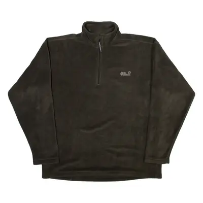 JACK WOLFSKIN Mens Fleece Green 1/4 Zip Tight Knit 2XL