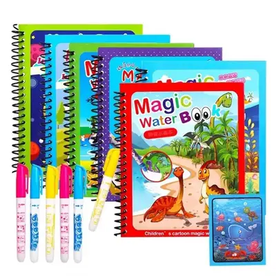 Magic Water Painting Book with Pen, 1 Count Reusable Coloring Book, Magic Painting Board, Suitable for 3-6 Years Old Teenag...