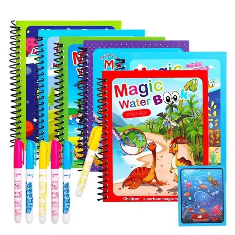 Magic Water Painting Book with Pen, 1 Count Reusable Coloring Book, Magic Painting Board, Suitable for 3-6 Years Old Teenag...