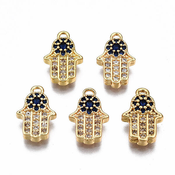 Brass Micro Pave Cubic Zirconia Charms