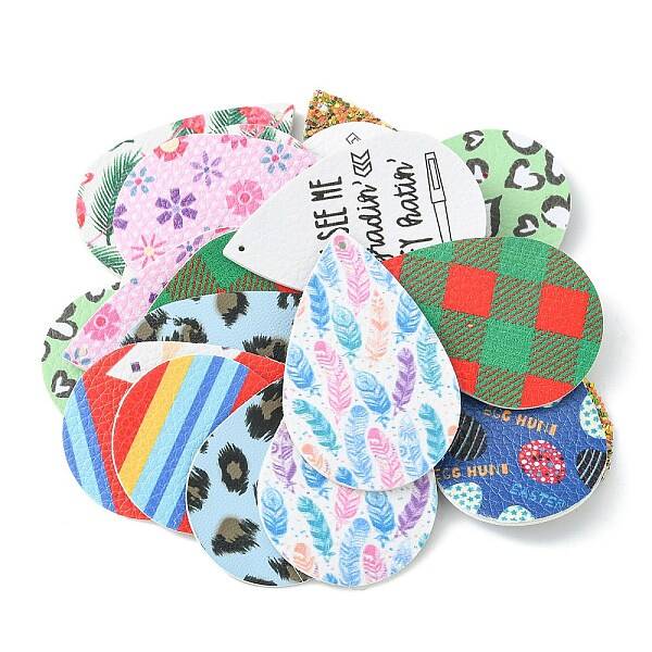 Teardrop PU Leather Big Pendants