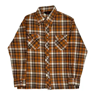 Adam Checked Shirt - Large Brown Cotton
