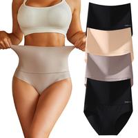 FINETOO 4pack Underwear for Women Springtok High Waisted Nylon Brief Basic Lingerie Womens Bikini Seamless Panties S-3XL Mini...