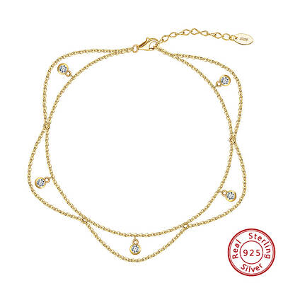 925 Sterling Silver Cable Chain Anklet