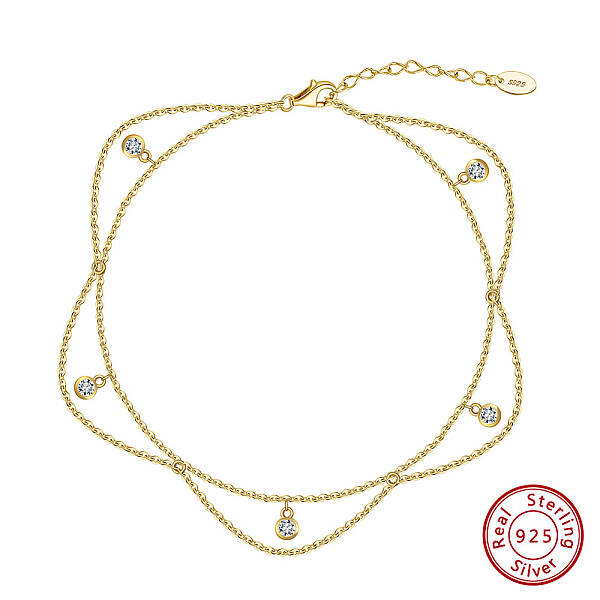 925 Sterling Silver Cable Chain Anklet