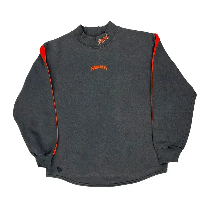 Cincinnati Bengals Made In Usa Majestic Nfl Sweatshirt - Medium Grey Cotton Blend