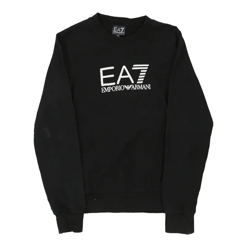 Age 12 Emporio Armani Long Sleeve Top - Medium Black Cotton | Size: medium