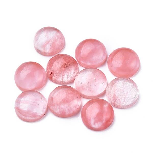 Cherry Quartz Glass Cabochons