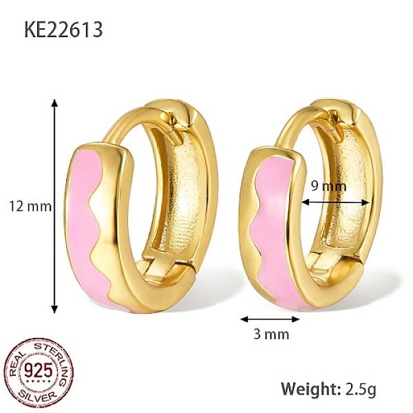 925 Sterling Silver Thick Hoop Earrings