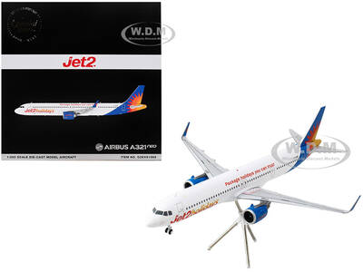Airbus A321neo Commercial Aircraft Jet2Holidays (G-SUNB) White with Tail Graphics Gemini 200 Series 1/200 Diecast Model A...