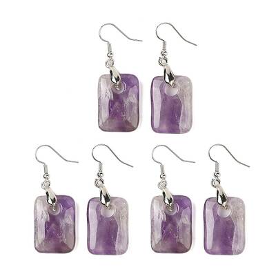 Natutal Amethyst Dangle Earrings
