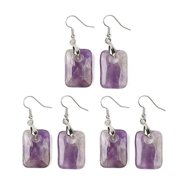 Natutal Amethyst Dangle Earrings