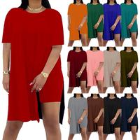 Women  2 Piece Outfits Lady Basic Crewneck Short Sleeve Tunic Tops and Skinny Biker Shorts Sets Tracksuits Casual Soft comfor...