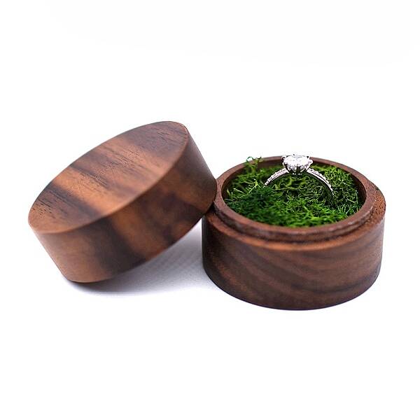 Round Wood Ring Storage Boxes