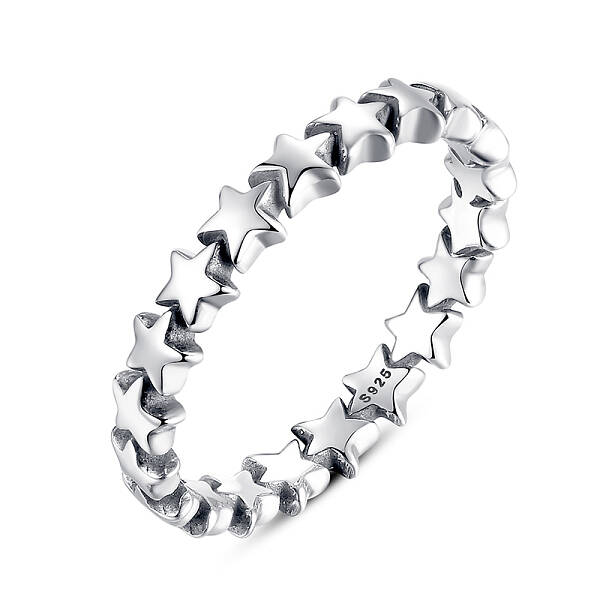 Anti-Tarnish Star Rhodium Plated 925 Sterling Silver Finger Rings