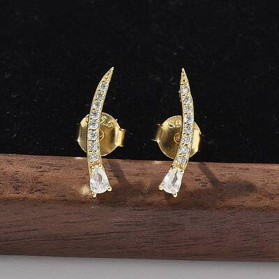 925 Sterling Silver Clear Cubic Zirconia Stud Earrings