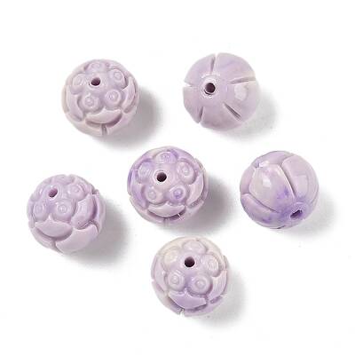 Synthetic Shell Dyed Carved Beads
