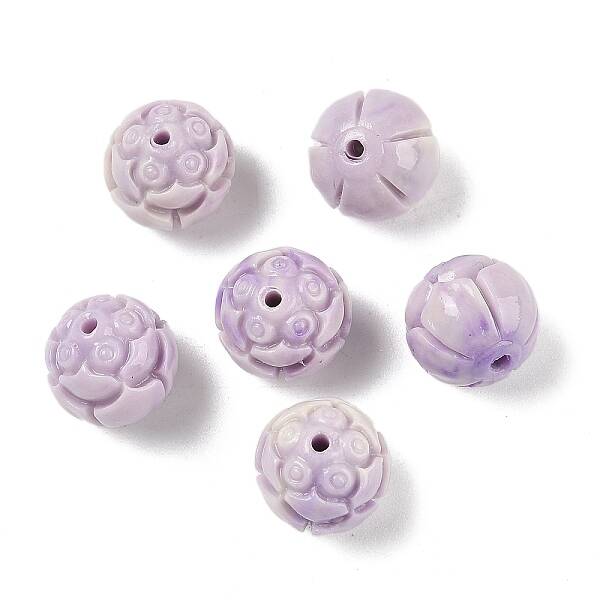 Synthetic Shell Dyed Carved Beads