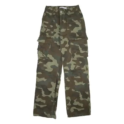 BERSHKA Camo Cargo Womens Trousers Green Regular Bootcut W26 L31