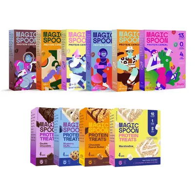 Magic Spoon Ultimate Bundle - 6 boxes of Cereal + 16 Cereal Protein Treats (4 Boxes) Breakfast Food Snacks Peanut