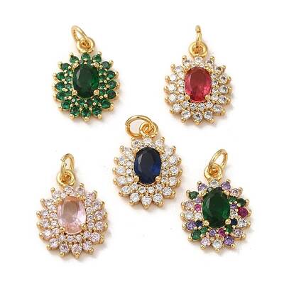 Brass Micro Pave Cubic Zirconia Pendants