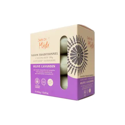 Savon du midi Olive, Lavender Soap Set (450 g)
